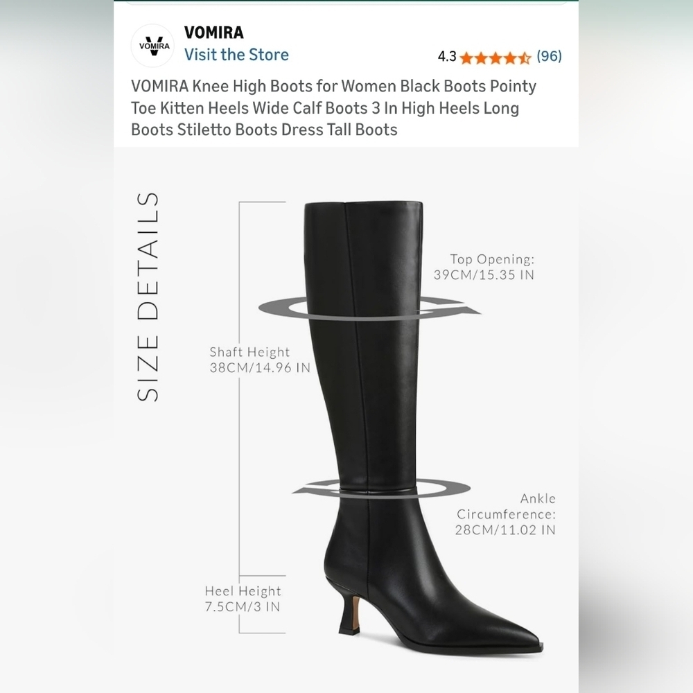Women's Black Knee-High Boots Size 6.5 NEW - Picture 11 of 11